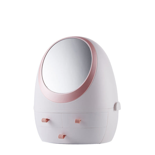 Boîte de rangement cosmétique avec miroir LED